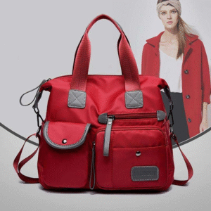 Nylon Handbag Women Shoulder Bag Red
